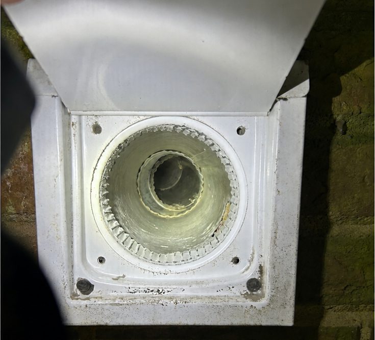 Same exterior vent hood clean after service